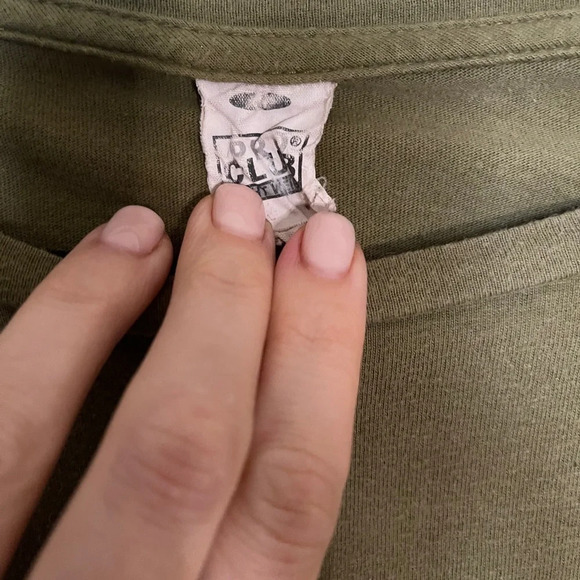 Vintage 1970s Upcycled Shirt  “high On Life” Art to wear top green black tunic - Picture 7 of 11